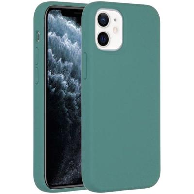 Accezz Liquid Silicone Backcover iPhone 12 Mini Telefoonhoesje Groen