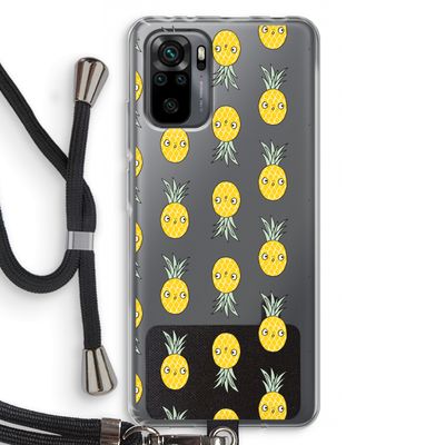 Ananas: Xiaomi Redmi Note 10 Pro Transparant Hoesje met koord