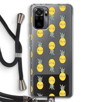 Ananas: Xiaomi Redmi Note 10 Pro Transparant Hoesje met koord