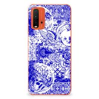 Silicone Back Case Xiaomi Poco M3 Angel Skull Blauw - thumbnail