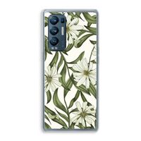 Wit bloemenpatroon: Oppo Find X3 Neo Transparant Hoesje Wit bloemenpatroon: Oppo Find X3 Neo Transparant Hoesje