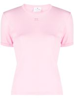 Courrèges t-shirt en coton à logo brodé - Rose