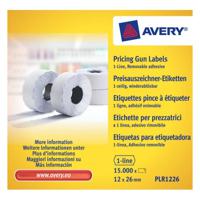 Avery-Zweckform Prijslabels PLR1226 Weer verwijderbaar Breedte etiket: 26 mm Hoogte etiket: 12 mm Wit 15000 stuk(s) - thumbnail