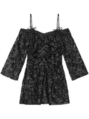 GANNI robe courte à épaules dénudées - Noir