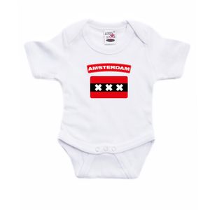 Amsterdam romper met vlag wit voor babys