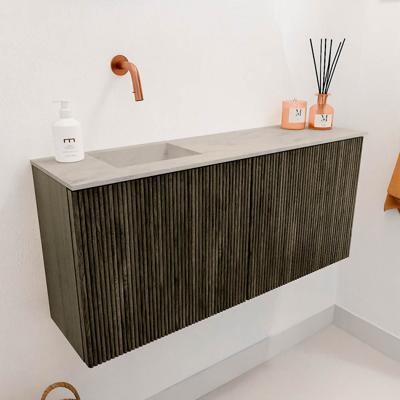 Toiletmeubel Mondiaz Joya Dlux | 90 cm | Meubelkleur Shadow | Faye wastafel Opalo Wasbak Links | Zonder kraangat(en)
