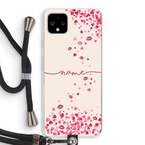 Hartjes en kusjes: Pixel 4 XL Transparant Hoesje met koord