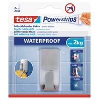 Powerstrips RVS haken waterproof Tesa 2 stuks - Handdoekhaakjes - thumbnail