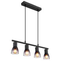 Globo Zwarte hanglampSatella 4-lichts - 54312-4H