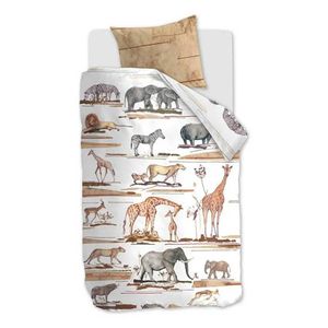 Beddinghouse Kids dekbedovertrek Big Five - Naturel - 1-Persoons 140x200/220 cm