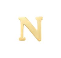 Minimalistische letter oorbelknopje - 14K GOUD - Goud - N