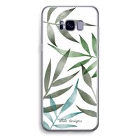 Tropical watercolor leaves: Samsung Galaxy S8 Plus Transparant Hoesje