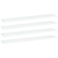 Wandschappen 4 st 60x10x1,5 cm bewerkt hout wit