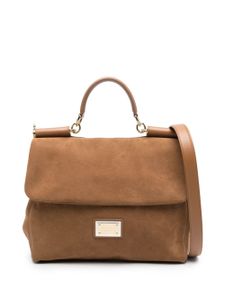 Dolce & Gabbana sac à main Sicily en daim - Marron