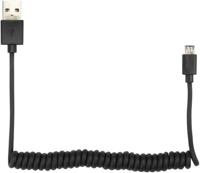 Spiraalkabel micro-USB naar USB A 2.0 1,5m zwart Velleman Spiraalkabel micro-USB naar USB A 2.0 1,5m zwart Velleman