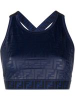 FENDI haut crop à logo imprimé all-over - Bleu
