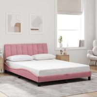 Bedframe zonder matras "Hanko" fluweel roze 120x200 cm
