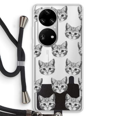 Kitten: Huawei P50 Pro Transparant Hoesje met koord