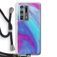 Zweverige regenboog: Huawei P40 Pro Plus Transparant Hoesje met koord