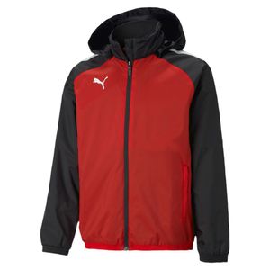 PUMA teamLIGA All Weather Jacket Kids Rood Zwart