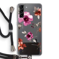 Geschilderde bloemen: Samsung Galaxy S21 Plus Transparant Hoesje met koord