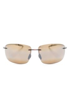 Maui Jim lunettes de soleil Breakwall à monture rectangulaire - Marron