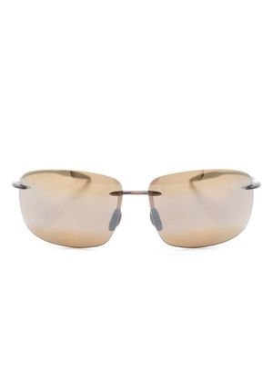 Maui Jim lunettes de soleil Breakwall à monture rectangulaire - Marron