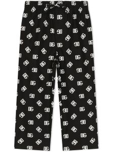 Dolce & Gabbana Kids bas de pyjama à logo DG - Noir