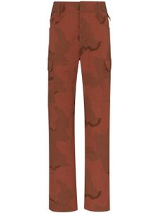 Marine Serre pantalon imprimé à poches cargo - Orange