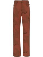 Marine Serre pantalon imprimé à poches cargo - Orange