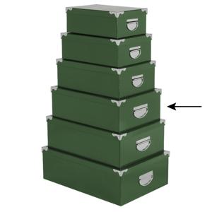 5Five Opbergdoos/box - groen - L40 x B26.5 x H14 cm - Stevig karton - Greenbox