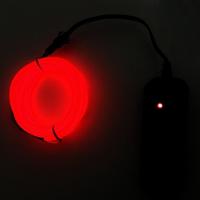 Flexibele LED licht EL Wire string strip touw Glow decor Neon Lamp USB controlle 3M energiebesparende masker glazen gloed lijn F277 (rood licht)