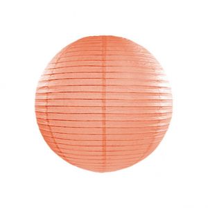 Luxe bol-vormige lampion perzik roze 25 cm - Feestartikelen/versieringen   -