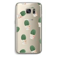Cactusprint roze: Samsung Galaxy S7 Transparant Hoesje - thumbnail