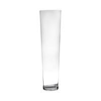 Bloemenvaas - Transparant - home-basics - conische vaas - glas - 20 x 14 cm