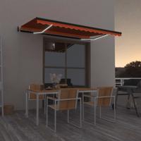 Luifel automatisch met LED windsensor 450x350 cm oranje bruin