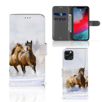 Apple iPhone 11 Pro Max Telefoonhoesje met Pasjes Paarden