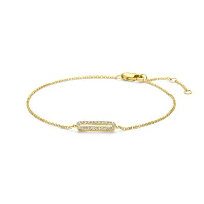 14k Gouden Armband met Diamant 0.09ct - 15,5-18 cm Verstelbaar