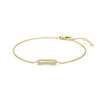 14k Gouden Armband met Diamant 0.09ct - 15,5-18 cm Verstelbaar