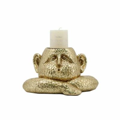 Kaarshouder DKD Home Decor Gouden Hars 21 x 15 x 12 cm