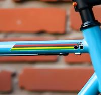 Wereldkampioen kleuren strepen fiets sticker