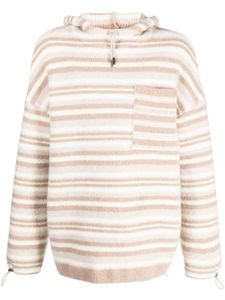 Jacquemus hoodie oversize en maille à rayures - Tons neutres