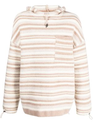 Jacquemus hoodie oversize en maille à rayures - Tons neutres