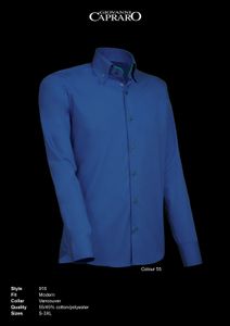Giovanni Capraro 916-55 Heren Overhemd - Donker Blauw [Groen accent]