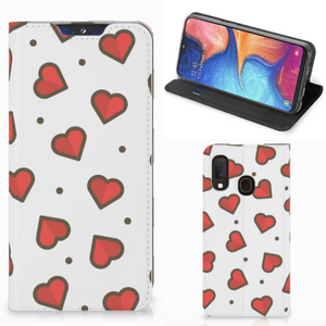 Samsung Galaxy A20e Hoesje met Magneet Hearts