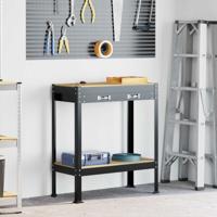 Werkbank met lade Zwart 80 x 40 x 91 cm Bewerkt hout en metaal