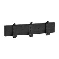 ACAZA Wandkapstok met 3 Haken - compacte houten Muurkapstok - Industriële stijl - Zwart - thumbnail