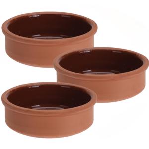 Tapas schaaltjes van 500 ml - 3x stuks - terracotta - 12 x 4 cm - Tafel dekken - Hapjes serveren