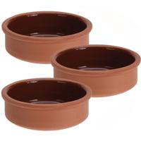 Tapas schaaltjes van 500 ml - 3x stuks - terracotta - 12 x 4 cm - Tafel dekken - Hapjes serveren