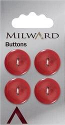 Milward Knoop Rood Glans 19mm (4 stuks)